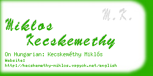 miklos kecskemethy business card