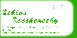 miklos kecskemethy business card